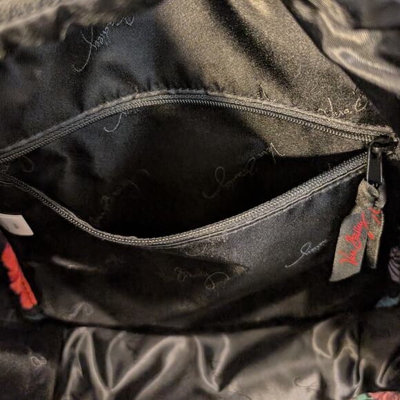 Vera Bradley Quilted Backpack Red Yellow Havana Rose Pattern Travel Brunch Bold - Picture 9 of 9